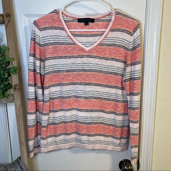 Tommy Hilfiger Tops - Tommy Hilfiger Cotton Stripped V-Neck Top